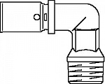 Oventrop Прессовый угольник-переход с наружной резьбой 32 х 3,0 мм х R 1 НР