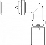 Oventrop Прессовый угольник 90 градусов 32 х 32 мм