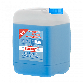 Теплоноситель Primoclima Antifrost (Пропиленгликоль) -30C 10 кг канистра (цвет синий)